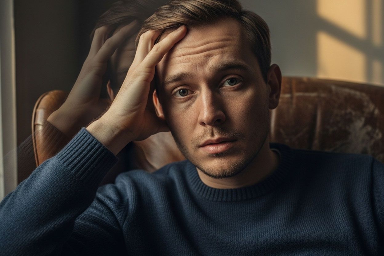 Мужчина держится за голову